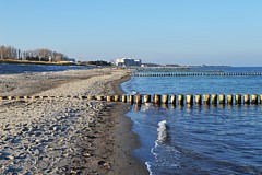 Testbuhnenfeld durchlässige Holzbuhnen Heiligenhafen Ostsee